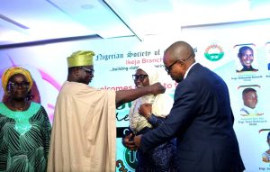 L-R: Mrs. Alice Adedotun, her husband, Immediate Past Chairman, Nigerian Society of Engineers (NSE) Ikeja Branch, Engr. Femi John Adedotun, the 16th Branch Chairman (NSE), Ikeja Branch, Engr Nimot Muili and her husband, Mr.  Ademola Adesalu